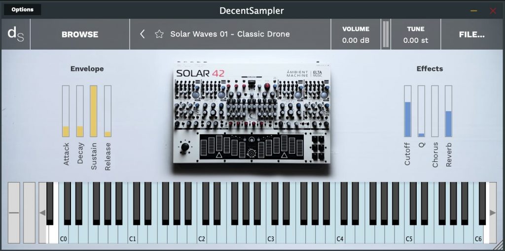 User Interface for the Solar Waves Sample Library